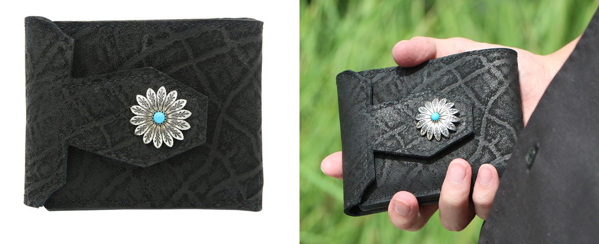 BELAKE ߥ˺ crack black leather mini wallet (å ֥å쥶 ߥ˥å )
