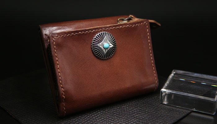 BELAKE 三つ折りミニ財布 trifold wallet cultured brown leather