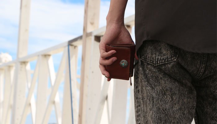 BELAKE 三つ折りミニ財布 trifold wallet cultured brown leather