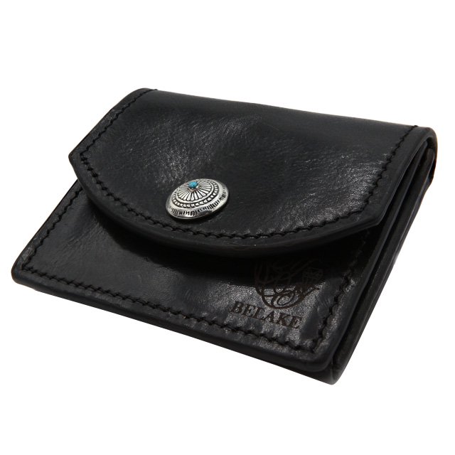 BELAKE ミニ財布 mini wallet down wave black douglas leather (ミニウォレット ダウンウェイブ ダグラスブラックレザー) 詳細2