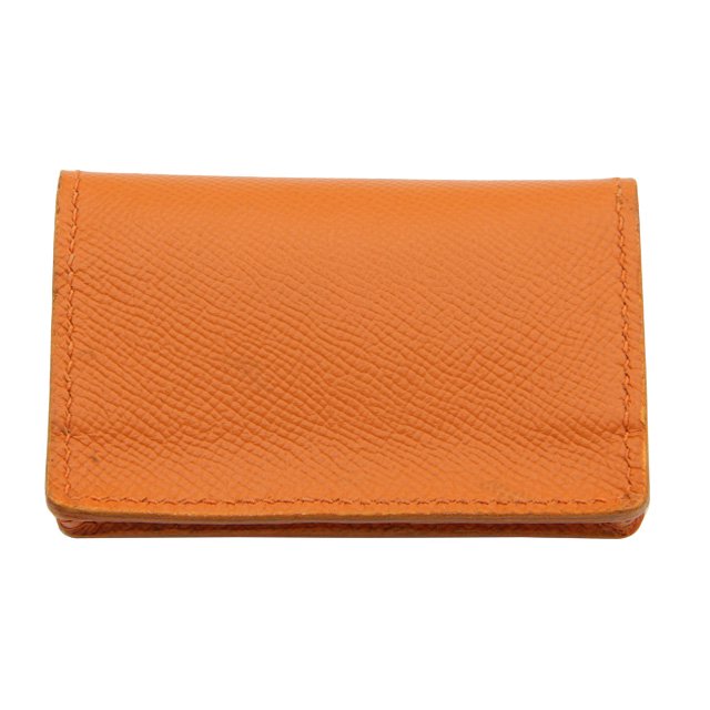 BELAKE 名刺入れ・カードケース ANNONAY boxcalf orange leather card