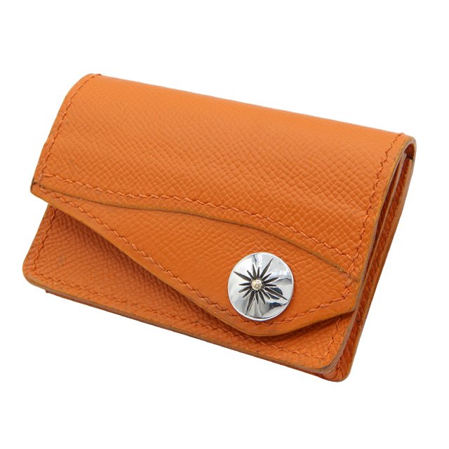 BELAKE 名刺入れ・カードケース ANNONAY boxcalf orange leather card