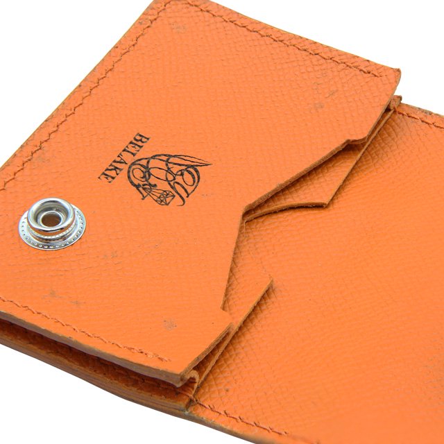 BELAKE 名刺入れ・カードケース ANNONAY boxcalf orange leather card 