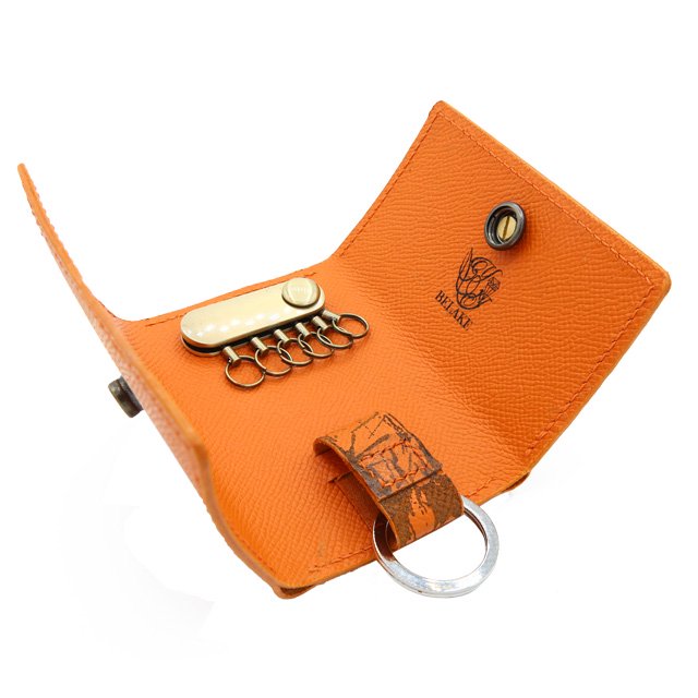 BELAKE キーケース ANNONAY boxcalf orange leather keycase (アノネイ