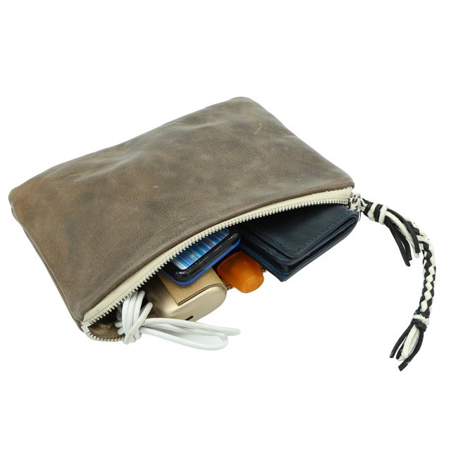 BELAKE ׾ʪ douglas dark brown leather pouch(饹 ֥饦쥶 ݡ ܺ3