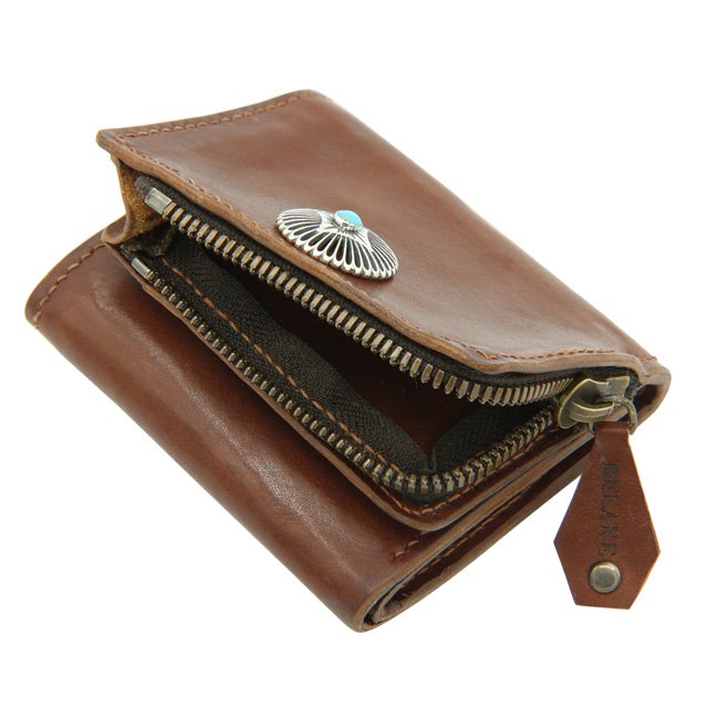 BELAKE 三つ折りミニ財布 trifold wallet cultured brown leather(カルチャードブラウントリフォールドウォレット)詳細2