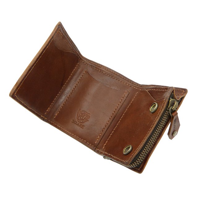 BELAKE 三つ折りミニ財布 trifold wallet cultured brown leather(カルチャードブラウントリフォールドウォレット)詳細3