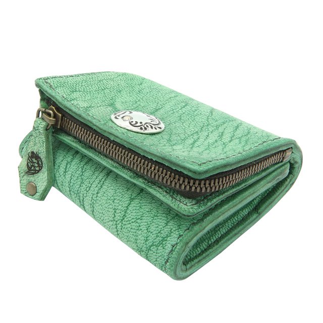 BELAKE ޤ trifold wallet scrub green goat leather(֥꡼󥴡ȥȥեɥå)18Kɥӡ Сܥܺ1