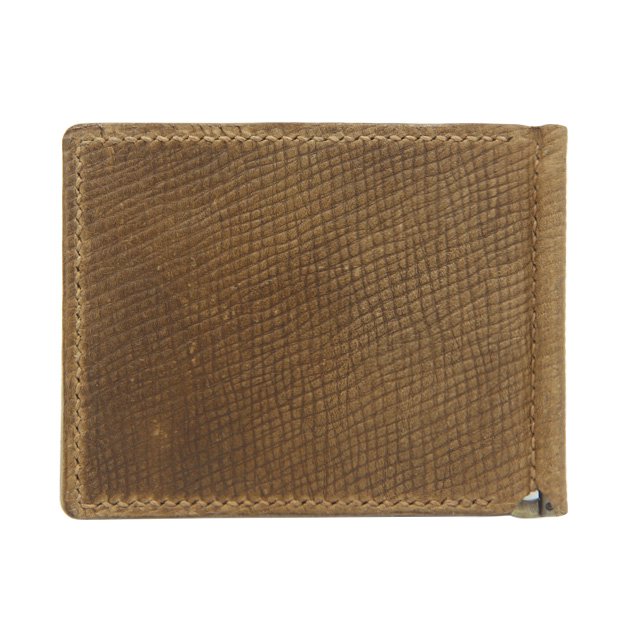 BELAKE マネークリップ C・F・STEAD dark sand leather money clip