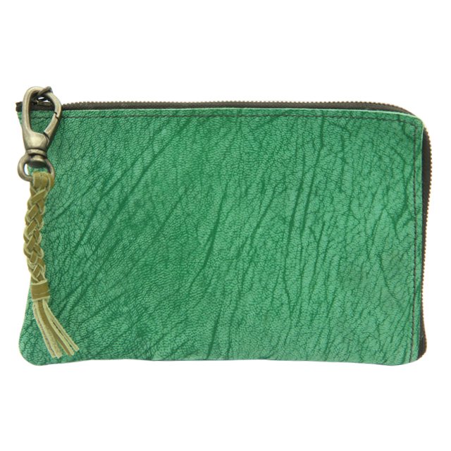 BELAKE ׾ʪ scrub green goat leather pouch(֥꡼󥴡ȥ쥶 ݡ)