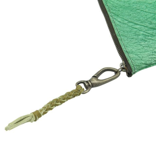 BELAKE 革小物・雑貨 scrub green goat leather pouch(スクラブ