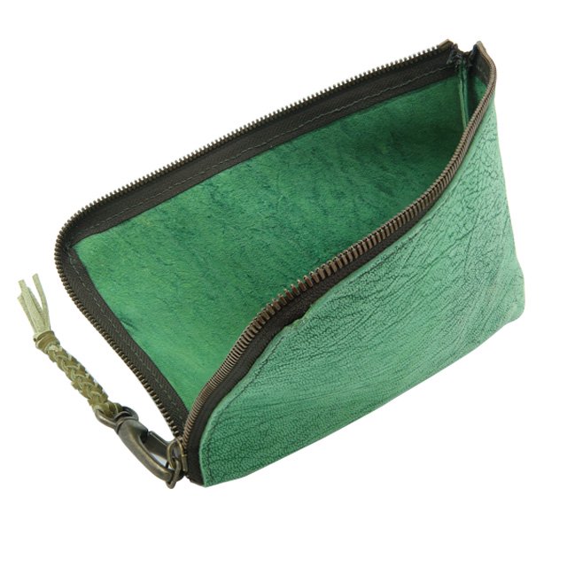 BELAKE ׾ʪ scrub green goat leather pouch(֥꡼󥴡ȥ쥶 ݡ) ܺ3