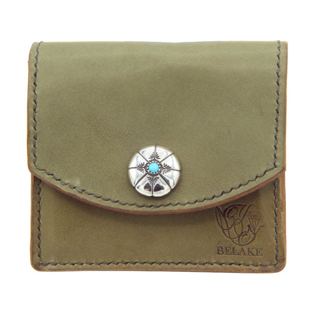 BELAKE ミニ財布 shabby chic green leather mini wallet (シャビーシックグリーンレザー ミニウォレット )
