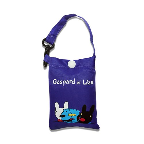 リサとガスパール ちょこっと便利な買い物バッグ（ブルーパープル）LG