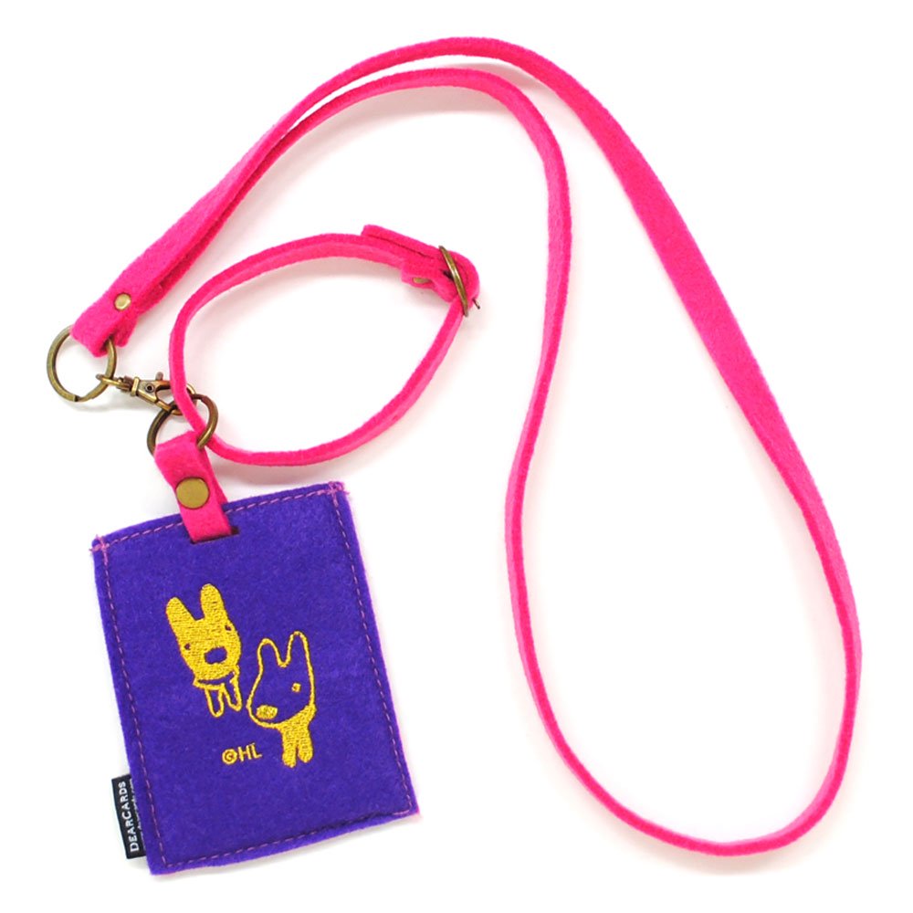 D-fel 刺繍カードケース＆ラゲッジタグセット（ピンク×パープル） LG - リサとガスパール 公式オンラインショップ