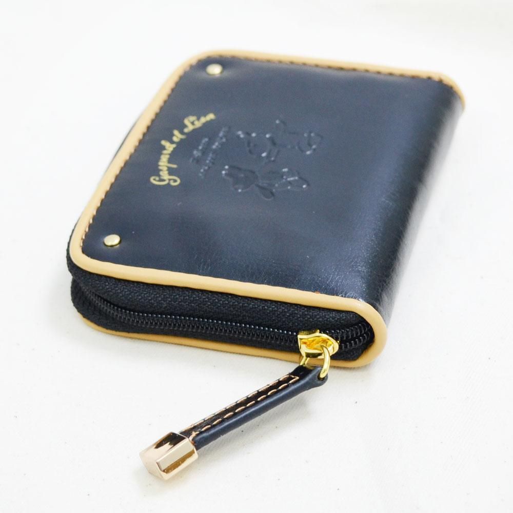 カリメル 二つ折り財布 ラウンドジップR小銭入 （ブラック） GL-0364 LG