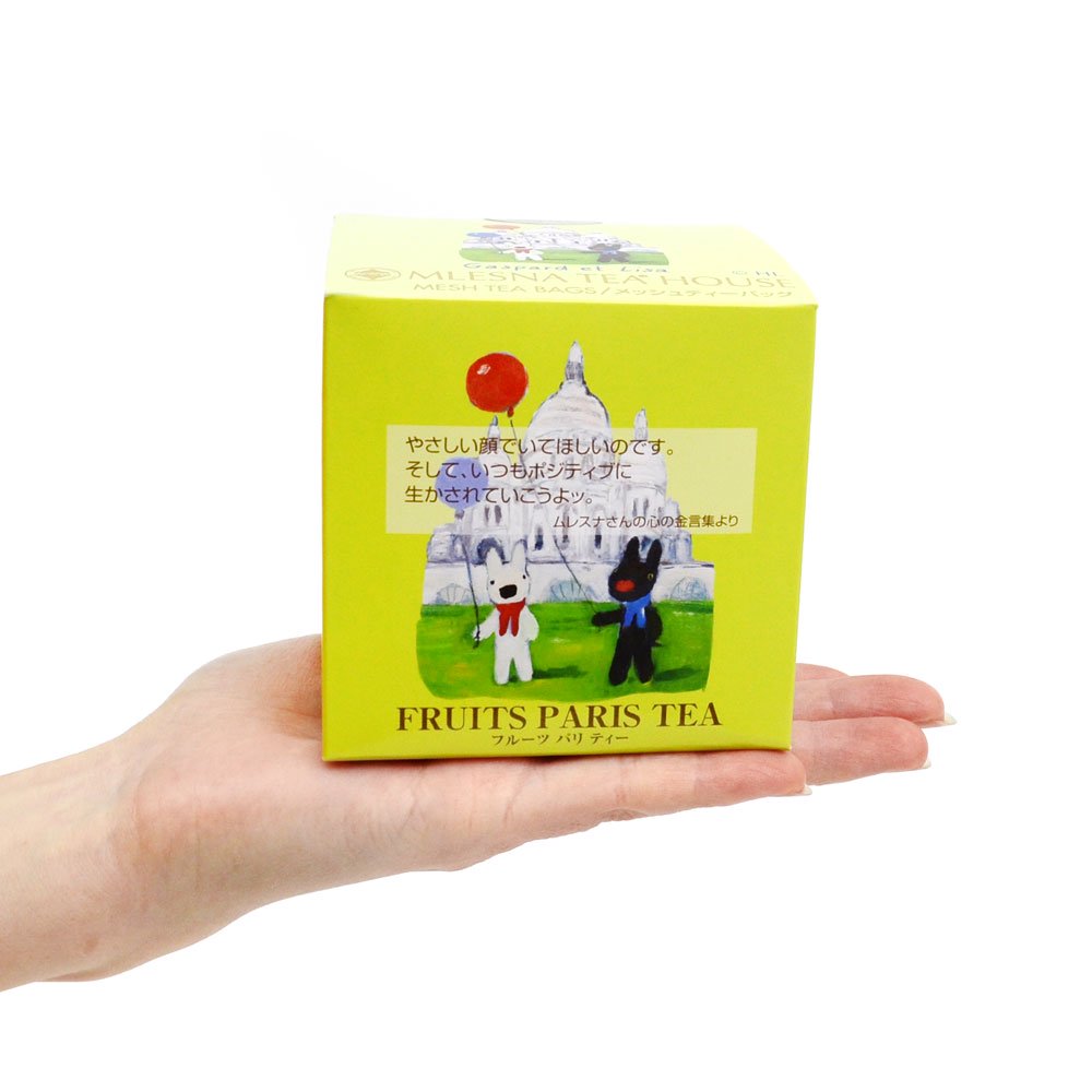 【数量限定品・MLESNA TEAコラボ】【バラ売り】FRUITS PARIS TEA　CUBEBOX（ティーバッグ12包入り）LG -  リサとガスパール 公式オンラインショップ