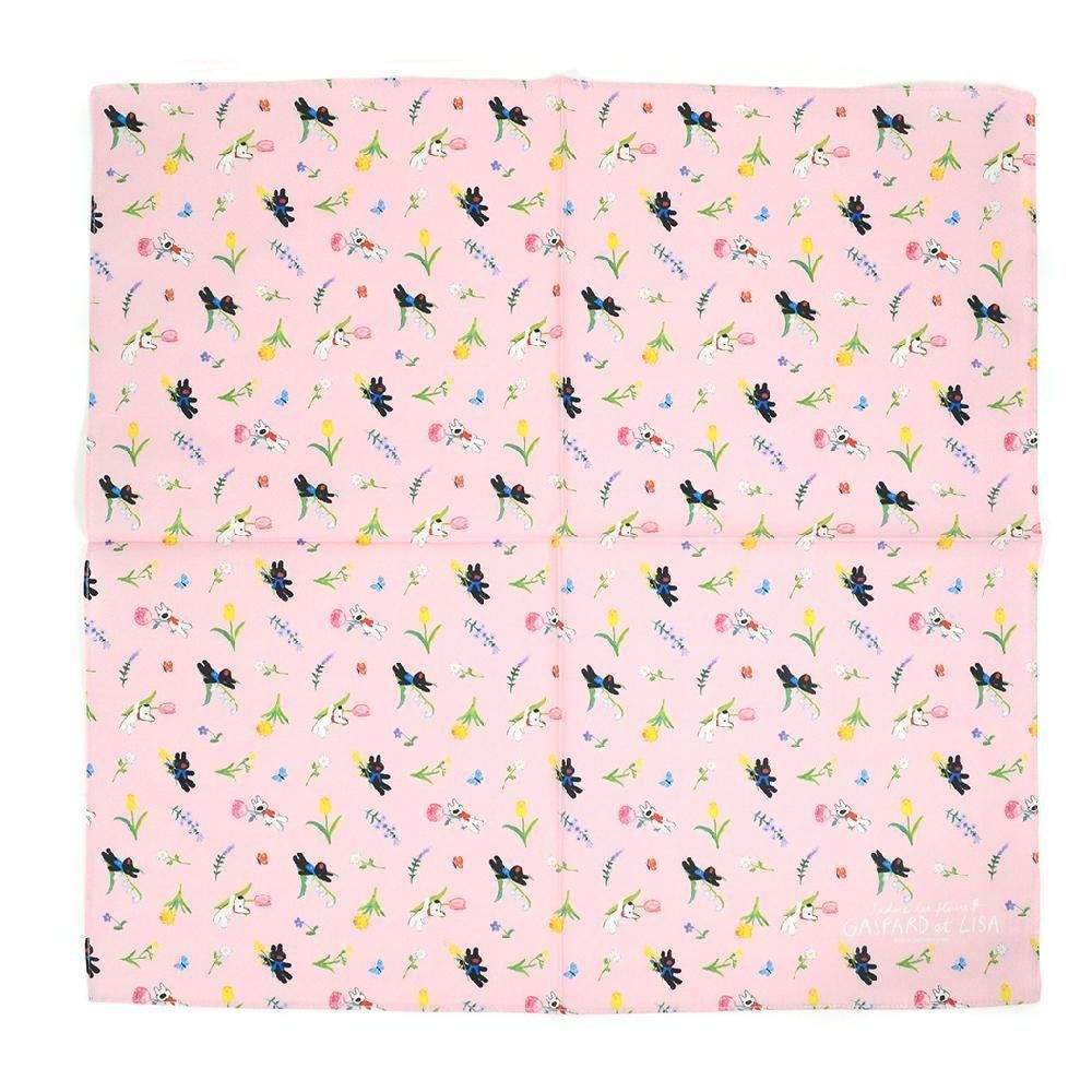 リサとガスパール <img class='new_mark_img1' src='https://img.shop-pro.jp/img/new/icons11.gif' style='border:none;display:inline;margin:0px;padding:0px;width:auto;' />【公式ショップ限定】ハンカチ(フラワー)ピンク LG