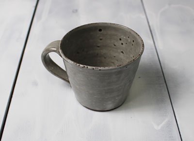 「コーヒーマグ/モーニングカップ＜simple１＞グレー・灰色」小さめマグカップ/作家物