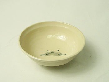 「道半の小皿（白・動物キャラ絵付き皿（アザラシ））」/子供用食器/陶芸作家物