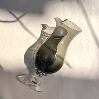 vintage smoke glass flower base [PR-15] ビンテージ スモークガラスフラワーベース