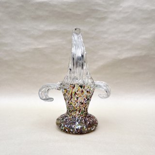 vintage glass flower base [PR-11] ビンテージ ガラスフラワーベース