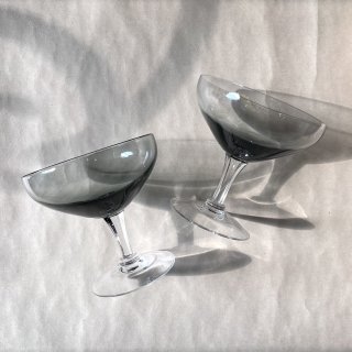 vintage smoke glass goblet [KG-11] ビンテージ スモークグラス ゴブレット