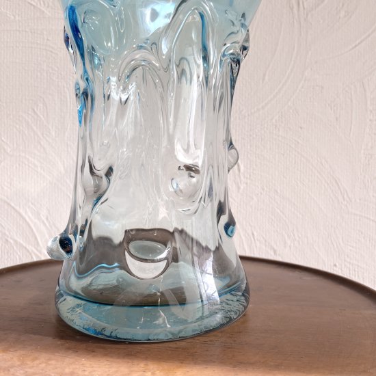 Vintage Blue Glass Flower Base Pr 19 ビンテージ ブルーガラスフラワーベース Trent Ch
