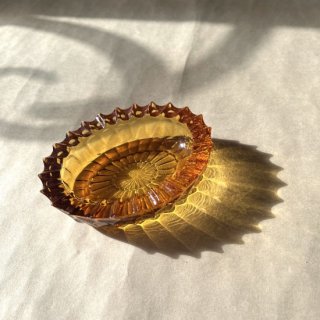 vintage amber glass soap dish [TR-25] ビンテージ アンバーガラス ソープディッシュ