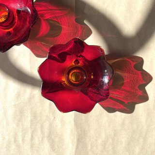vintage red glass candle holder [CA-10] ビンテージ レッドガラスキャンドルホルダー