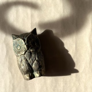 vintage owl motif brass object [OJ-29] ビンテージ フクロウモチーフブラスオブジェ