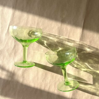 vintage green dessert glasses [KG-33] ビンテージ グリーンデザートグラス