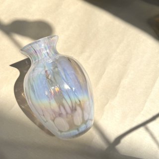 vintage aurora glass flower vase [PR-50] ビンテージ オーロラガラスフラワーベース