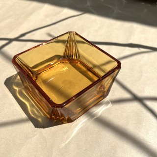 vintage amber glass accessory case [KI-2] ビンテージ アンバーガラス小物入れ
