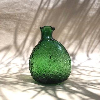 vintage green glass flower vase [PR-56] ビンテージ グリーンガラスフラワーベース