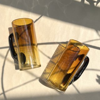 vintage amber glass beer mug [KM-25] ビンテージ アンバーガラスビアマグ