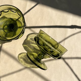 vintage green sherbet glass [KG-38] ビンテージ グリーンシャーベットグラス
