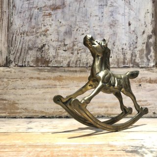 vintage brass horse motif object [OJ-63] ビンテージ ブラスホースモチーフオブジェ