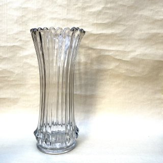 vintage clear glass flower vase [PR-63] ビンテージ クリアガラスフラワーベース