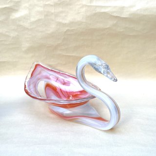 vintage swan motif glass object [OJ-77]ビンテージ スワンモチーフガラスオブジェ