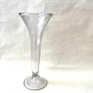 vintage clear glass flower vase [PR-69] ビンテージ クリアガラスフラワーベース