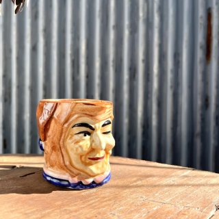 vintage pottery face creamer [KO-36] ビンテージ 陶器フェイスクリーマー