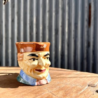 vintage pottery face creamer [KO-37] ビンテージ 陶器フェイスクリーマー