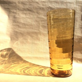vintage amber glass flower base [PR-73] ビンテージ アンバーガラスフラワーベース