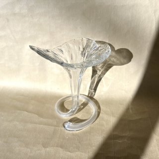 vintage clear glass vase [PR-81] ビンテージ クリアガラスフラワーベース