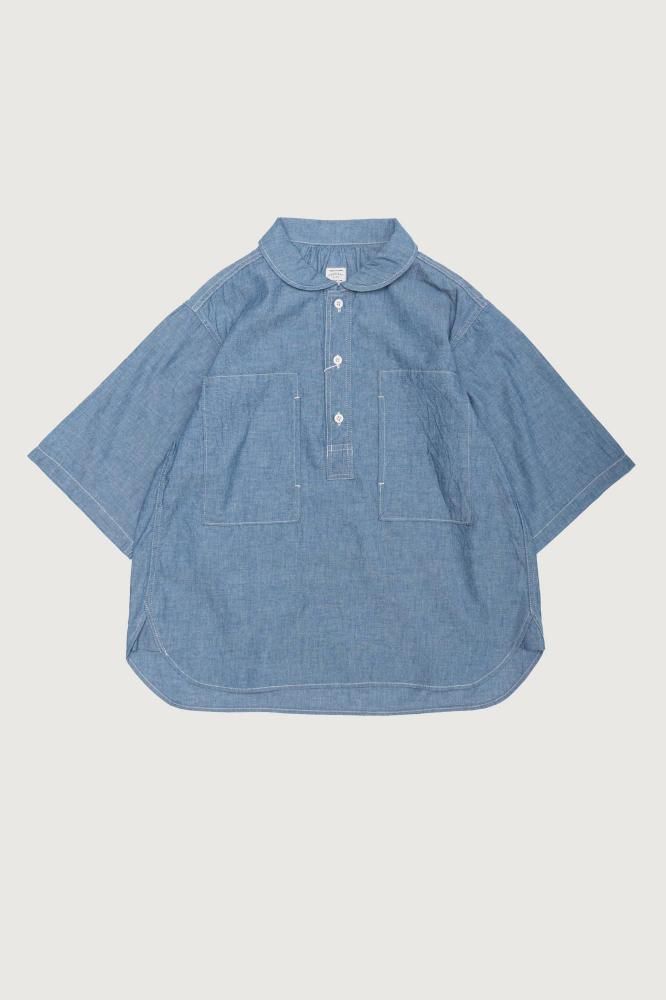 トップス ORDINARY FITS CHAMBRAY PULLOVER SHIRTS CHAMBRAY SHORT SLEEVE PULLOVER SHIRTS - ORDINARY FITS