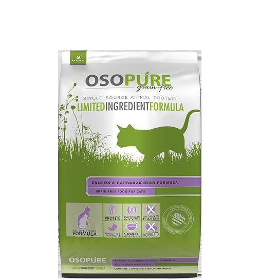 【新品未開封】アーテミスオソピュアグレインフリーサーモン&ガルバンゾー4.5kg オソピュア】 グレインフリー フィーライン サーモン