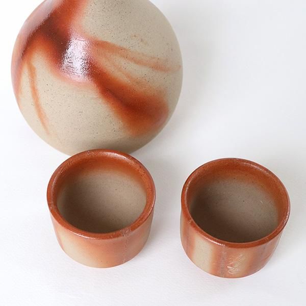備前焼 ヒダスキ 徳利＆おちょこセット - これいい和市場