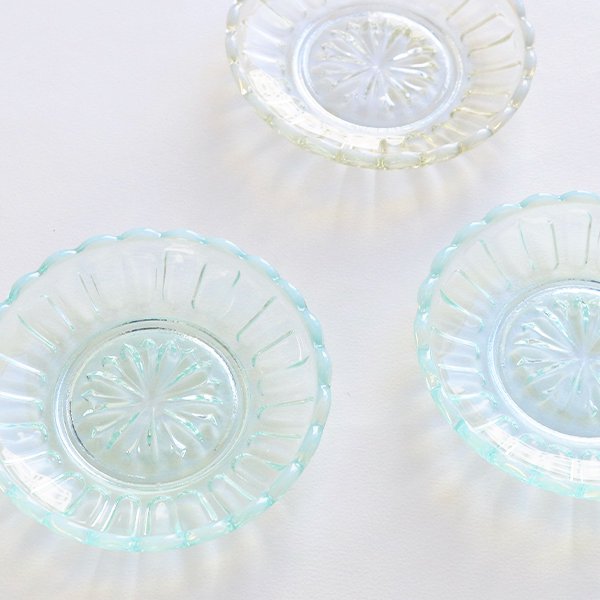 和ガラス:切子皿3枚(昭和レトロ)