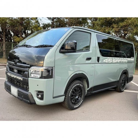 415 サファリ ハイエース 200系 プロテクションボディキット マットブラック塗装 | ラブラーク HIACE 415コブラ SAFARI リア  フロント プロテクター フェンダー - ナニワ ショッピングサイト